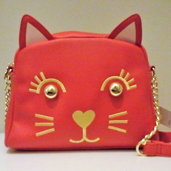 Betsey Johnson Red & Gold Cat Purse *FINAL PRICE* - Picture 2 of 7